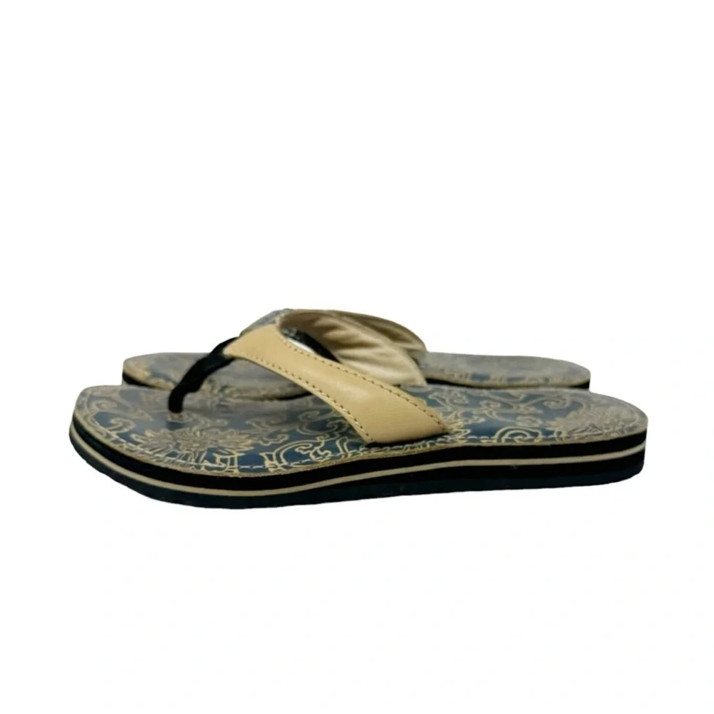 Teva Leather Habit River Floral Flip Flops
Sandals Blue Tan Size 11 - Picture 4 of 9